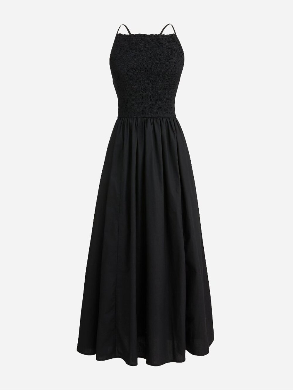 J. Crew Friday Cotton Backless Sundress/ Spaghetti Straps, Black, Sz. Large